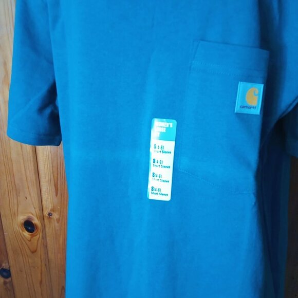 Carhartt women's loose fit t-shirt blue short sleeve work wear Size small outdoo - Picture 2 of 5